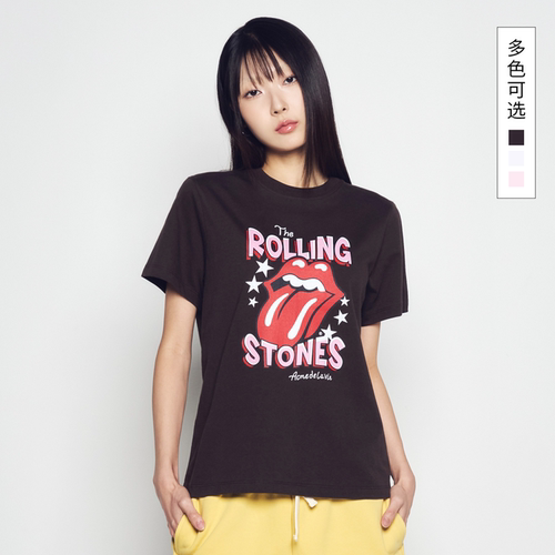 ADLV滚石联名女款涂鸦纯棉T恤