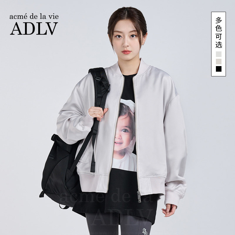 ADLV韩版潮流休闲拉链短外套男女同款休闲时尚上衣韩式飞行员夹克