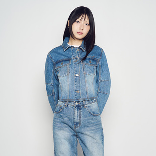 ADLV女款牛仔短款夹克2026年春季新款短外套休闲韩版长袖女士上衣