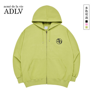 ADLV韩国潮牌重磅加厚秋冬款连帽卫衣圆圈符号徽标拉链上衣男女款