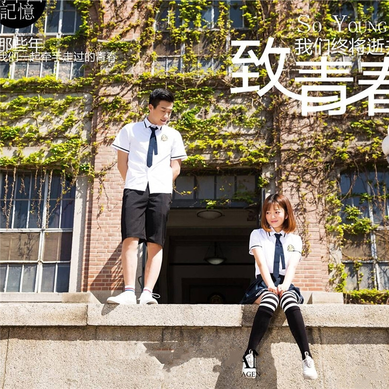 影楼新款校园主题春夏季英伦风校服校园情侣写真拍照毕业合照服装