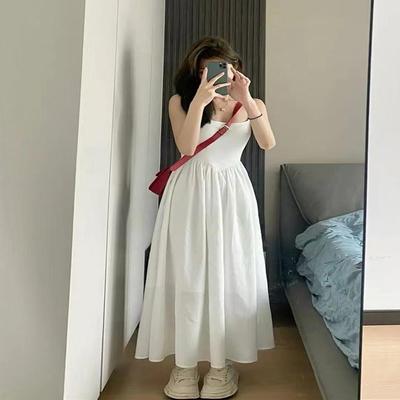 法式白色吊带连衣裙子女夏季2025新款小个子显瘦温柔法式初恋长裙