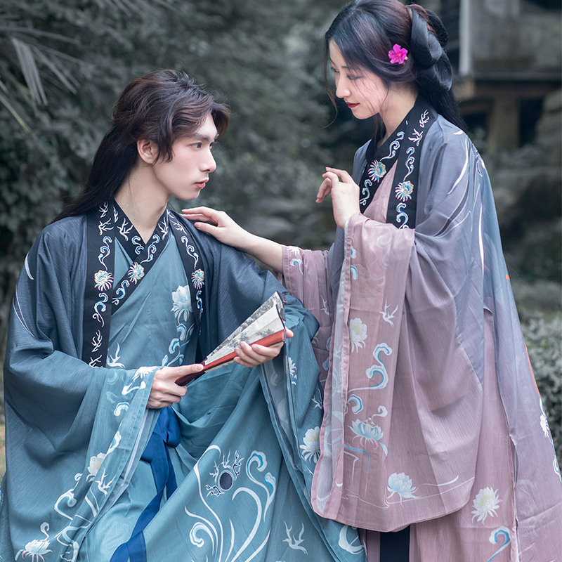 幻颜师二圣男女原创汉服情侣男款全套魏晋风大袖衫齐腰襦裙cp古装