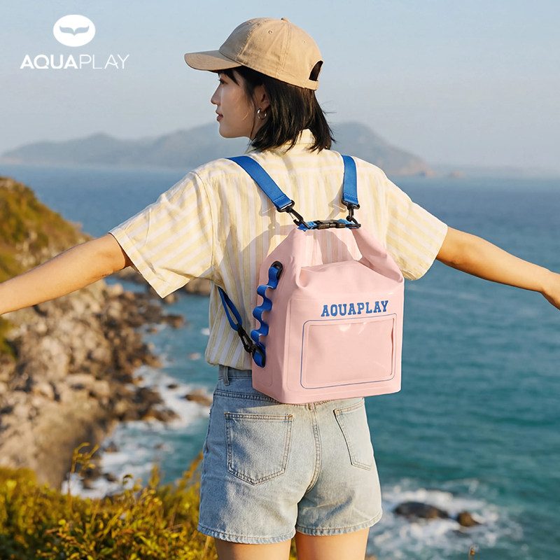 安泊来粉色单双肩防水小方包户外运动健身登山旅行徒步豆腐包拎包