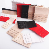 文胸调节背扣超长扣松紧带式 内衣加长带特殊扣窄三排宽二扣黑色