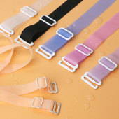 透明硅胶隐形内衣肩带条无痕防滑磨砂彩色外露大扣夏女文胸带