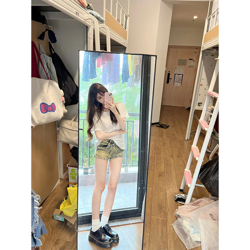 美式复古热辣牛仔超短裤女夏薄款