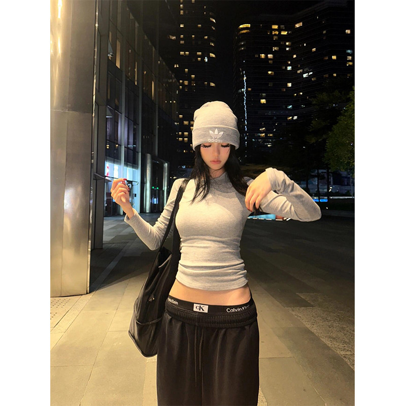 美式复古辣妹基础长袖t恤女2024秋冬新款紧身修身上衣内搭打底衫,女装/女士精品,T恤,淘宝优惠券,粉丝福利购,淘宝优惠卷