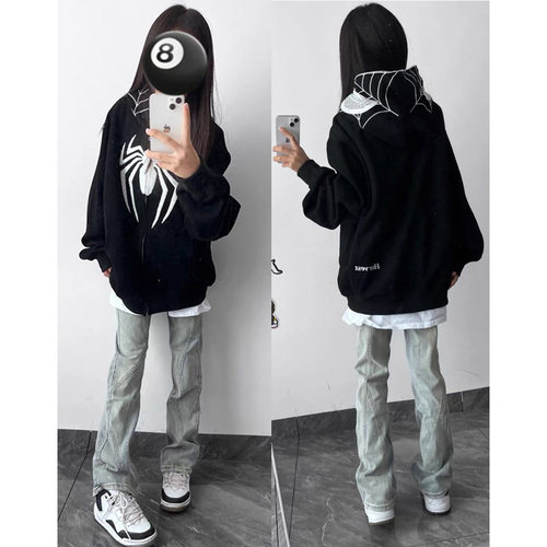 美式国潮直筒牛仔裤女春秋小个子