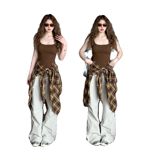 美式复古辣妹吊带小背心女夏季2025新款修身外穿显瘦内搭无袖上衣