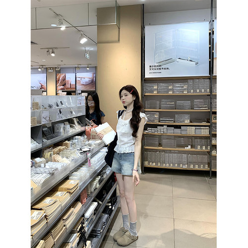 浅色a字牛仔短裤女夏薄款2025新