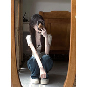 显瘦小众别致甜辣短款 修身 上衣 正肩t恤女夏季 蝴蝶结蕾丝花边短袖