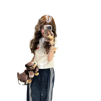 学院风兔子字母短袖t恤女夏季202