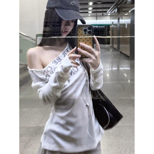 美式辣妹斜肩收腰防晒罩衫女夏季