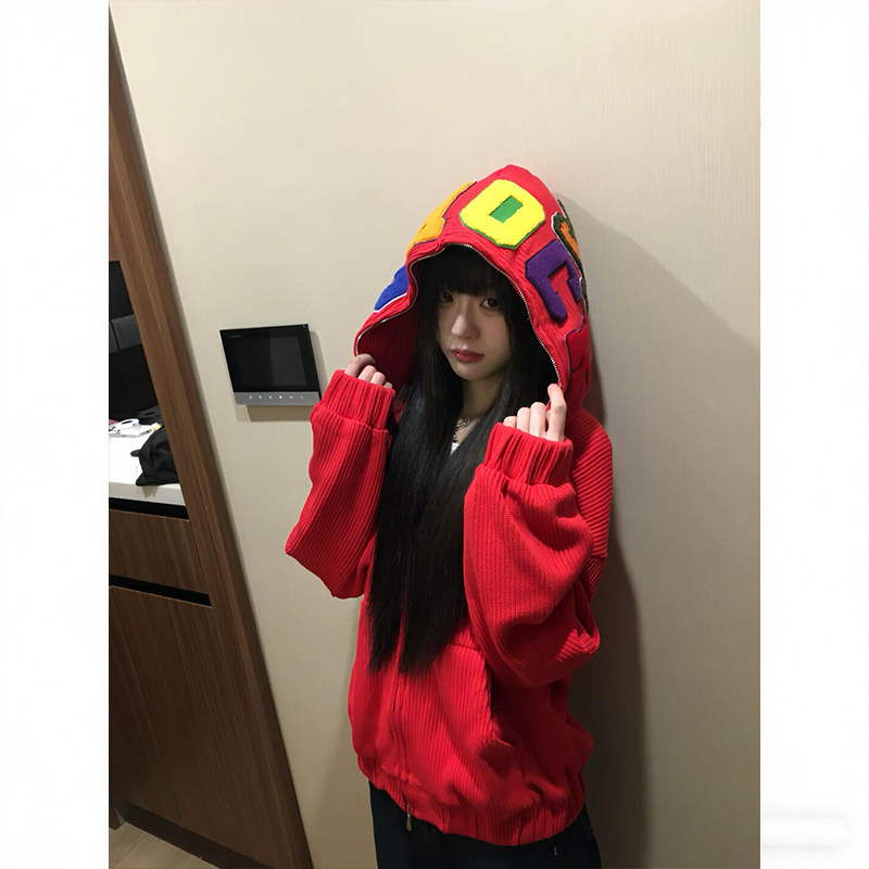 国潮牌毛巾绣字母连帽卫衣女春秋新款情侣宽松慵懒风开衫拉链外套,女装/女士精品,卫衣/绒衫,淘宝优惠券,粉丝福利购,淘宝优惠卷