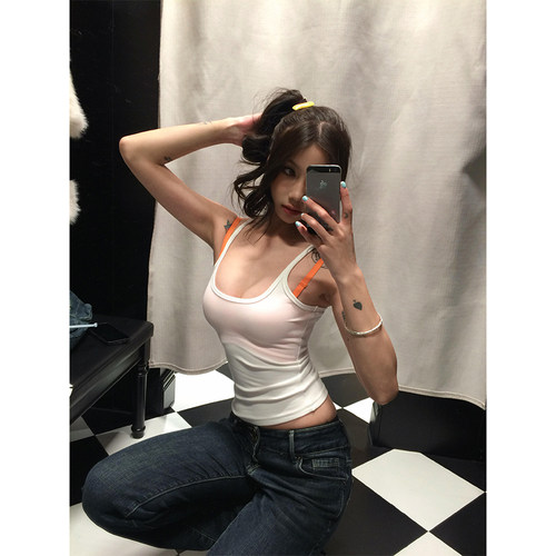 白色U领吊带背心女夏外穿2026新