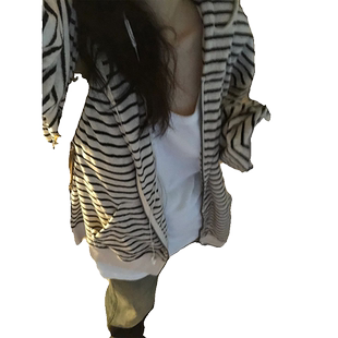 美式慵懒开衫条纹卫衣外套女春秋冬2025新款宽松连帽chic港风上衣