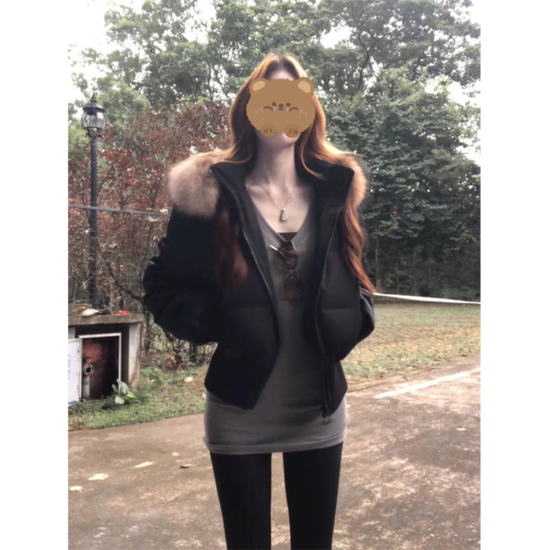 灰色加长款v领内搭打底衫女冬季