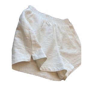 白色开叉透气休闲短裤女夏季薄款外穿宽松百搭a字休闲阔腿运动裤