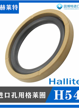 进口HALLITE英国赫莱特H54孔用四氟格莱圈100/105*84.5/89.5*6.3