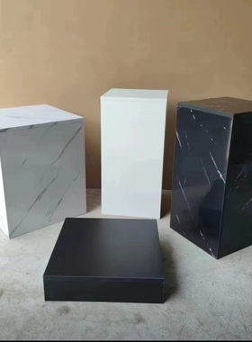 定制仿大理石地台服装展示台橱窗摆件工艺品底座增高台手办展示架