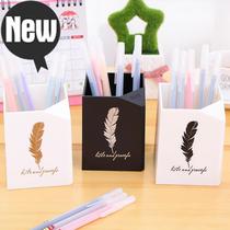 Pen holder small, fresh, creative, fashionable, simple, multi-f-function, lovely square desktop in South Korea to store students' office pens
