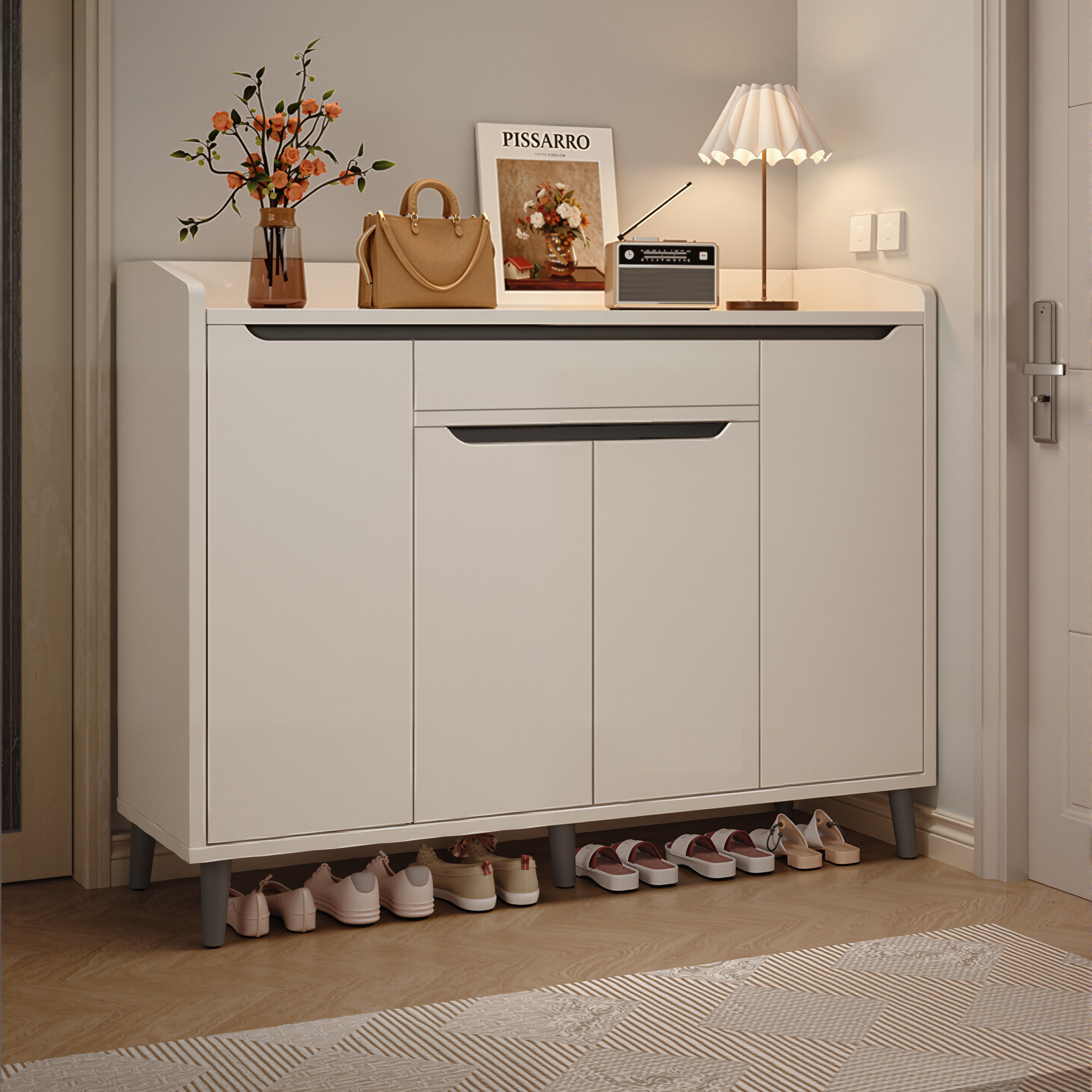 入户门鞋柜家用门口实木收纳柜一体靠墙2025新款爆款高档玄关鞋架,住宅家具,鞋柜,淘宝优惠券,粉丝福利购,淘宝优惠卷