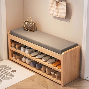 换鞋凳门口家用轻奢高级感实木穿鞋凳极窄鞋柜坐凳一体可坐可收纳