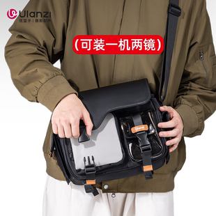 Ulanzi优篮子单肩相机包防水耐磨女男邮差包休闲包微单反斜跨摄影包大容量户外拍照摄像收纳包皮革潮流包