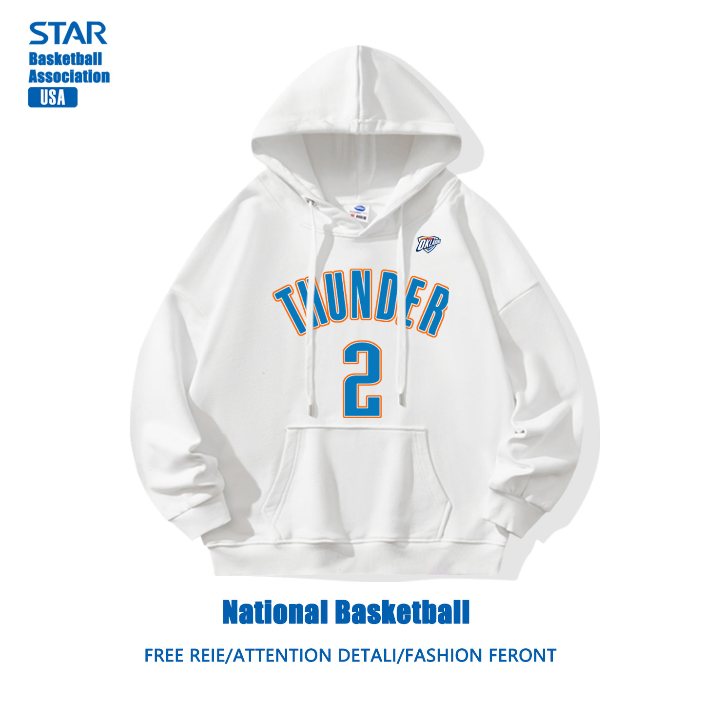 雷霆队亚历山大篮球运动连帽卫衣