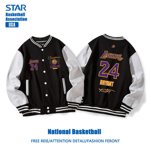 湖人队服秋冬棒球服外套篮球运动