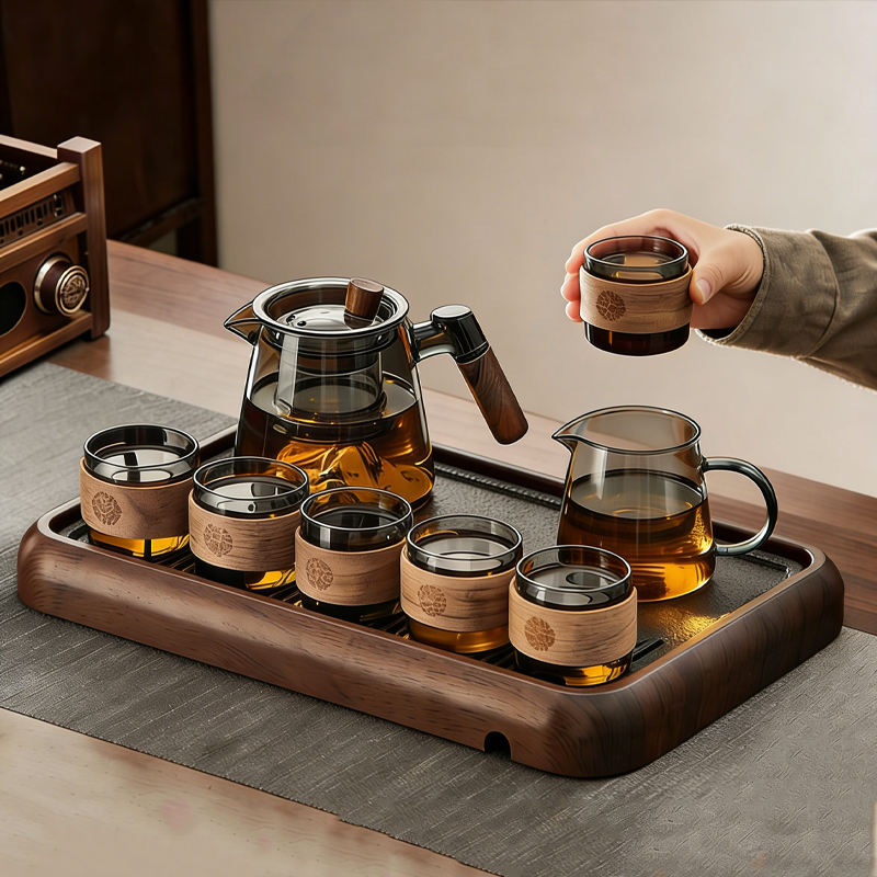 忆壶茶玻璃茶具套装2026新款加厚耐热泡茶壶套装茶盘茶杯整套茶具