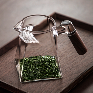玻璃公道杯茶漏一体月牙公杯过滤绿茶泡茶器分茶高档功夫茶壶茶海