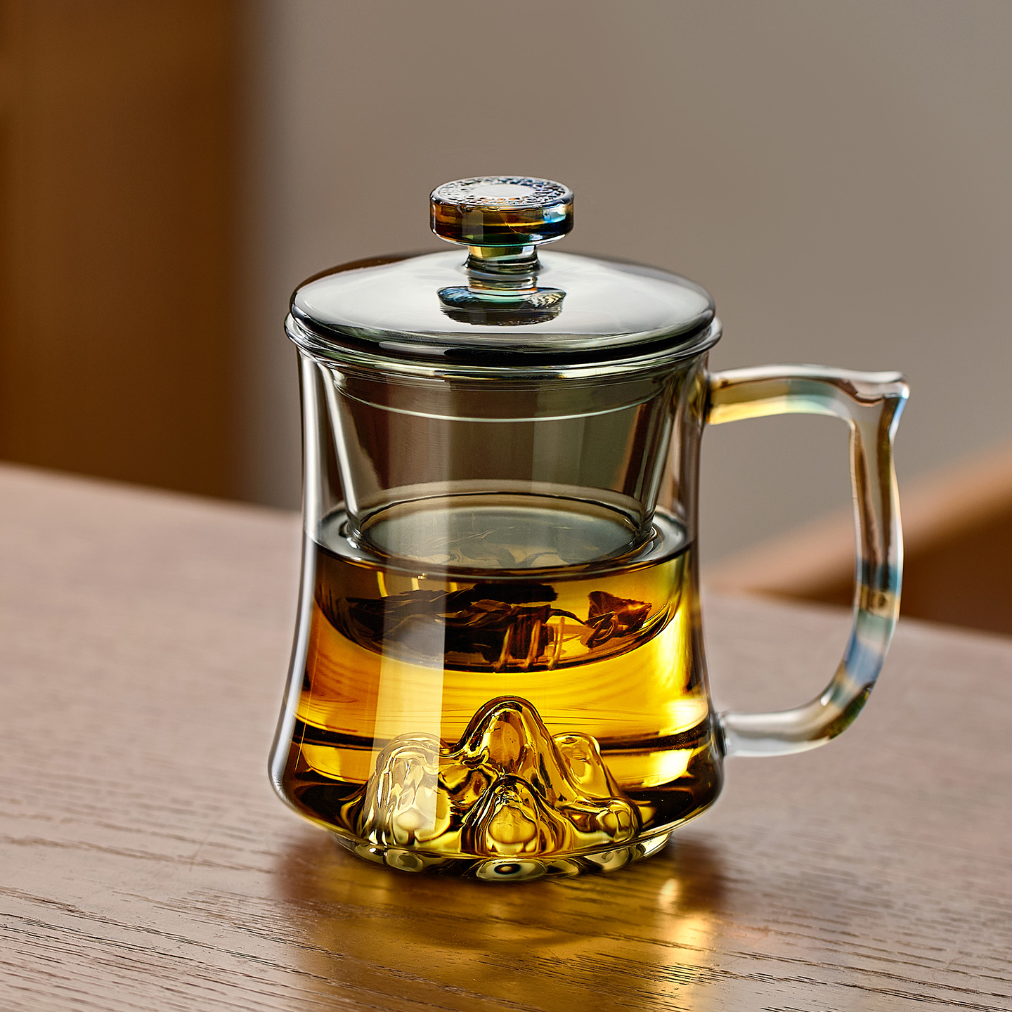 忆壶茶玻璃茶杯观山高档泡茶杯茶水分离家用办公喝水杯子男士专用