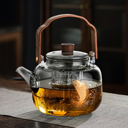 煮茶壶2025新款玻璃烧水壶电陶炉专用加厚高硼硅泡茶提梁壶可明火