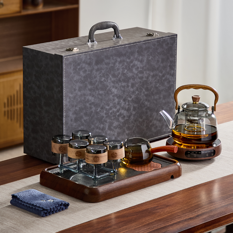 忆壶茶电陶炉煮茶壶套装煮茶器新款煮茶炉带茶盘礼盒送礼功夫茶具