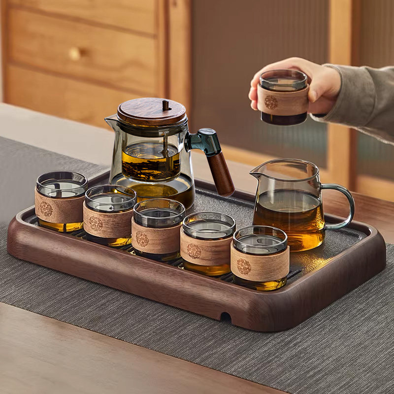 忆壶茶玻璃茶具套装家用一键茶水分离泡茶壶套装加厚耐热整套茶具