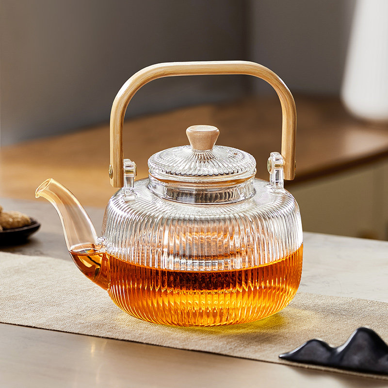 玻璃煮茶壶24新款泡茶家用花茶具套组黑晶炉烧水壶提梁小型煮茶器
