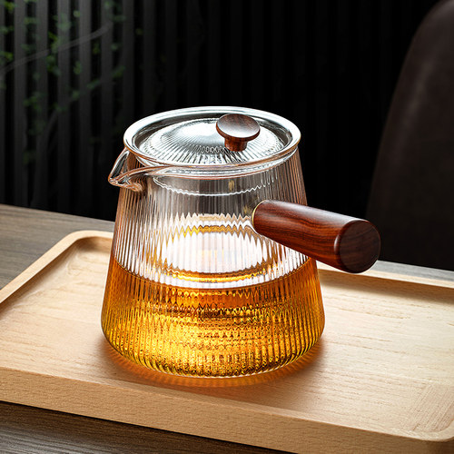 耐高温煮茶壶玻璃侧把