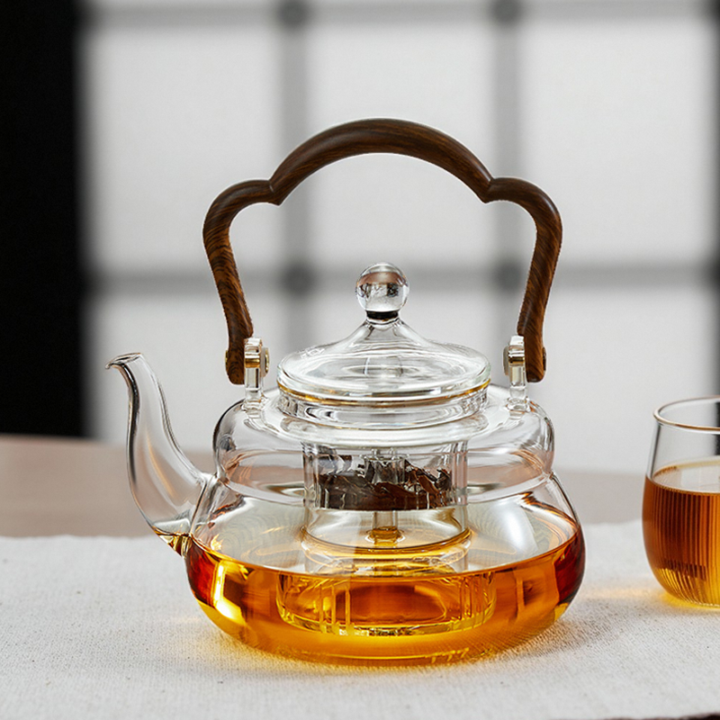 忆壶茶玻璃茶壶家用耐热茶水分离泡茶壶电陶炉煮茶器办公茶具套装