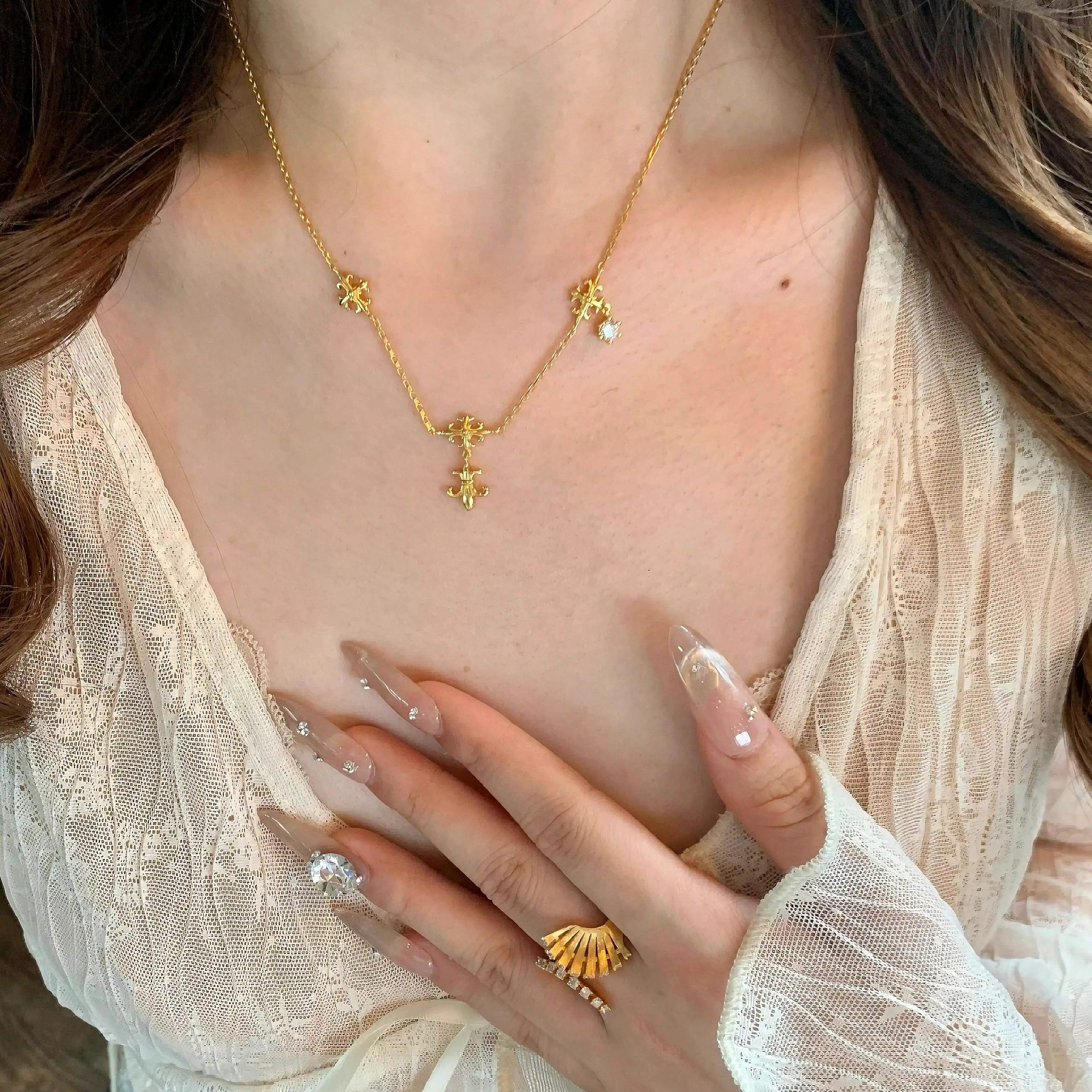 十字架冷淡风高级感锁骨链925银