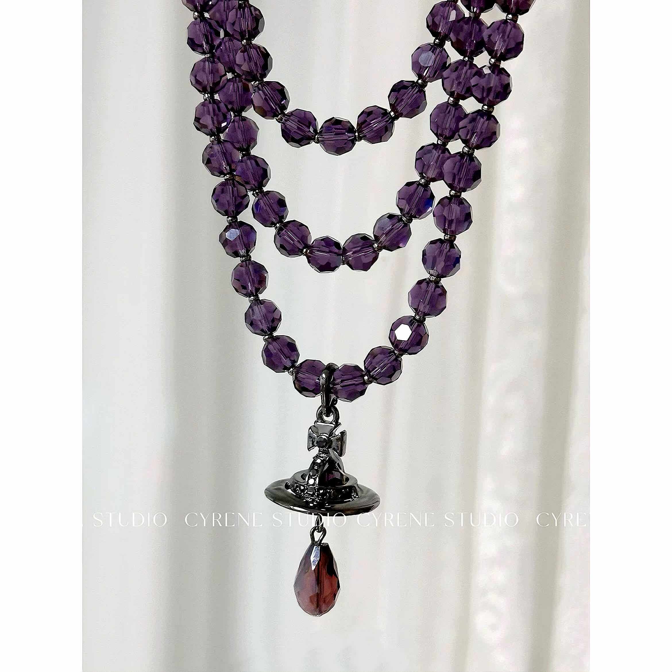 三层吊坠欧美轻奢辣妹choker水晶