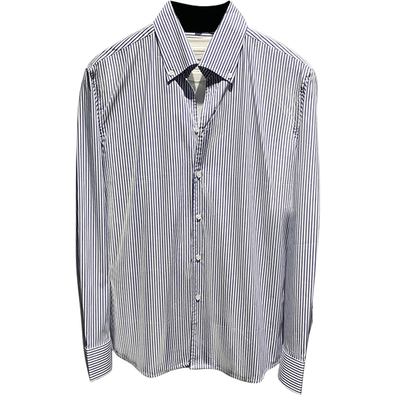 GQO STRIPED SHIRT MENS HIGH-END SENSE LIGHT LUXURY CASUAL BUSINESS PROFESSIONAL SLIM LONG-SLEEVED SHIRT KOREAN VERSION IS FASHIONABLE AND HANDSOME