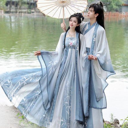 情侣款汉服原创正品2026新款唐制超仙气诃子裙女魏晋风齐腰古装男