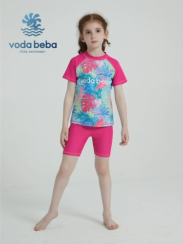 Детский раздельный купальник, детские шорты для плавания, короткий рукав, подходит для подростков