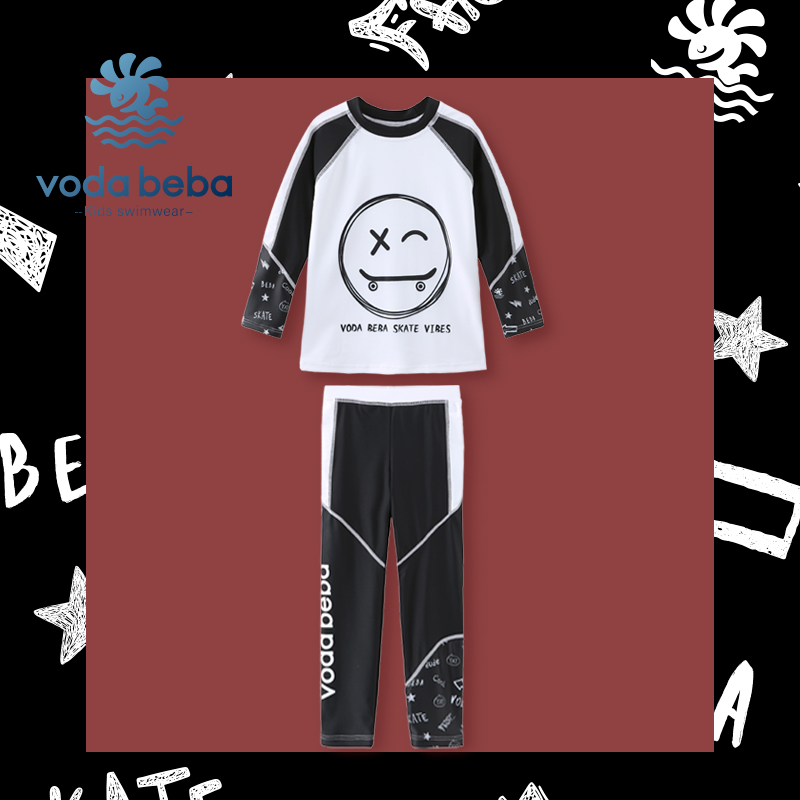 vodabeba儿童男童防晒长袖泳衣