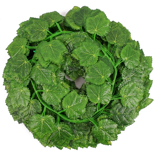 Имитация пластиковых зеленых листьев, украшение потолка, виноградные лозы, украшение водопроводных труб, обернутых вокруг искусственных цветов, маленькие листья из ротанга, листья зеленых растений