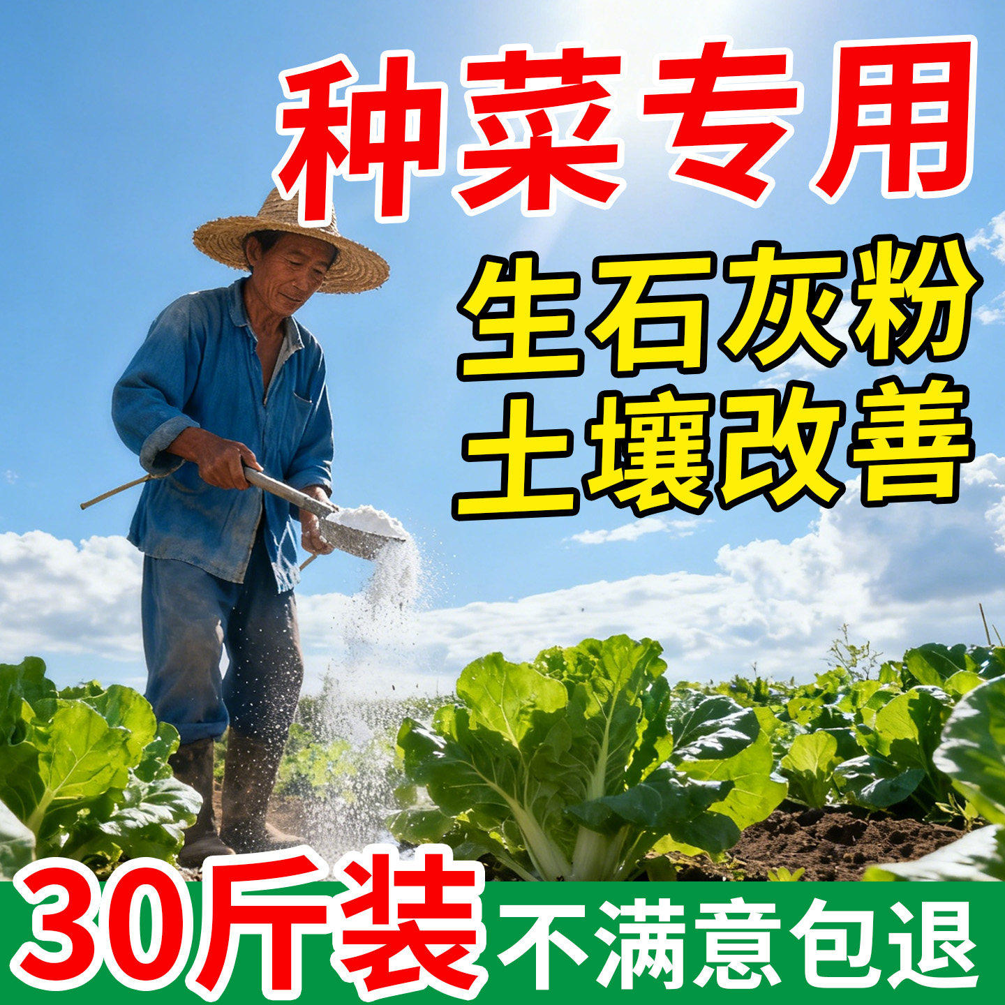种菜生石灰粉杀菌消毒杀虫驱虫剂干燥剂改善水质改良土壤防霉防病