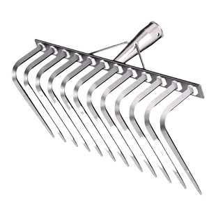 德国锰钢耙子九齿钉耙搂草农具松土除草工具园艺平地种翻刨地农用