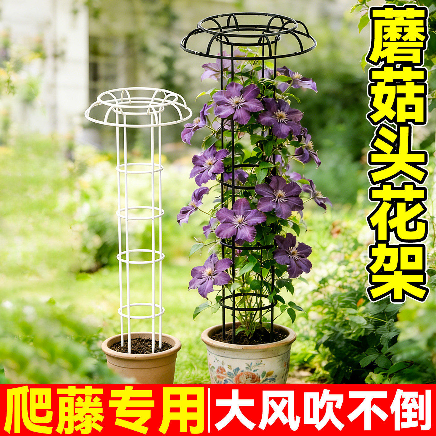 蘑菇头花架支伸缩杆月季爬藤架铁线莲植物攀爬架花卉固定架园艺支